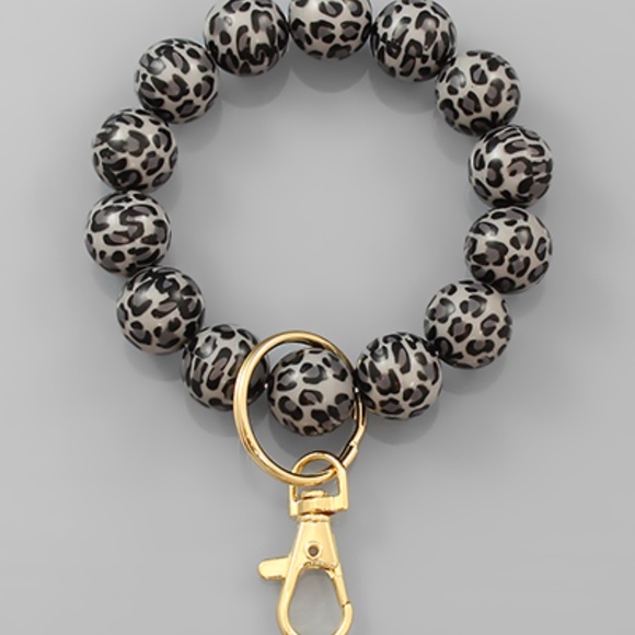 Leopard Ball Key Ring Bracelet - Picture 2 of 2